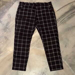 Percle Black & White Plaid Grid Trousers Size XL